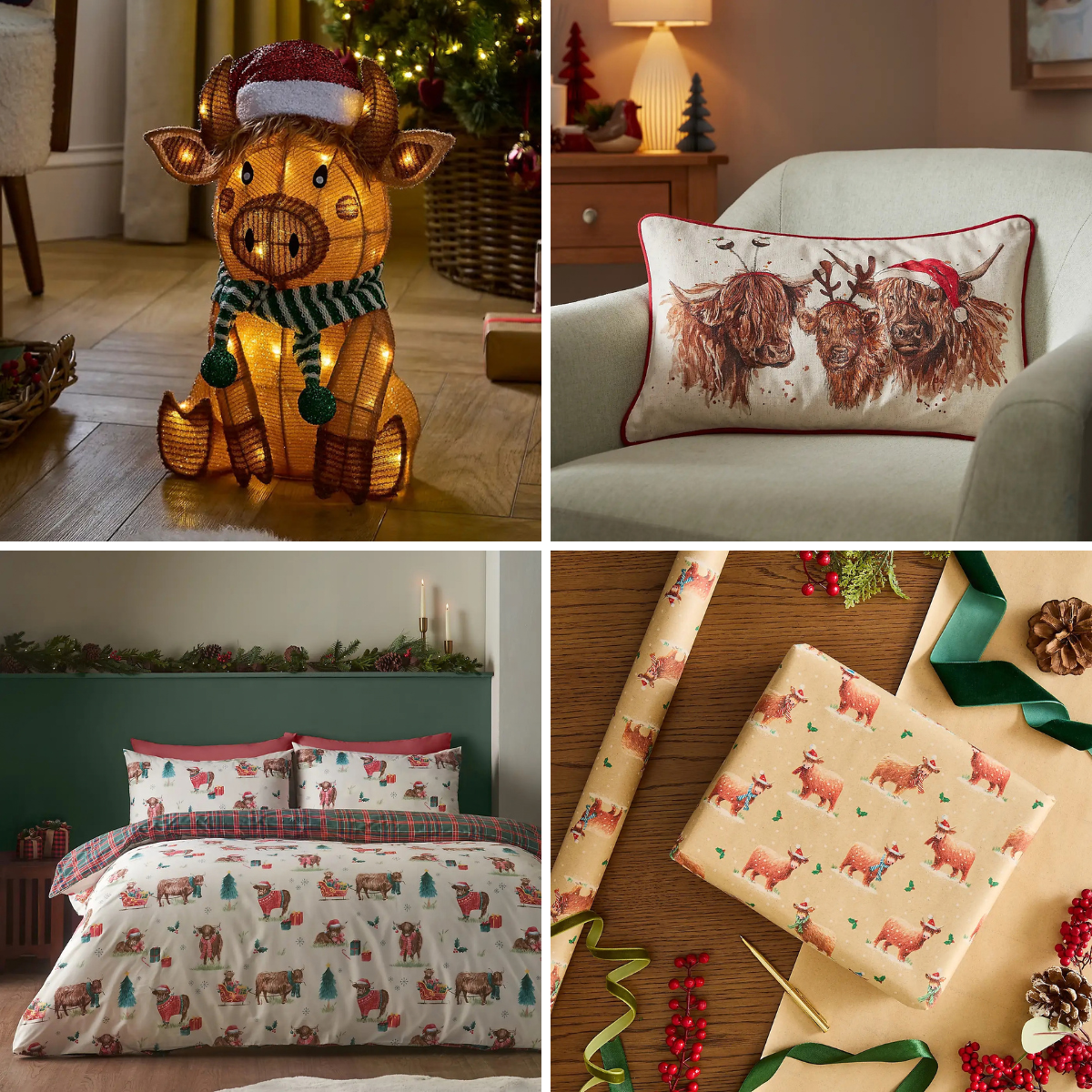 Christmas Higland Cow At Dunelm