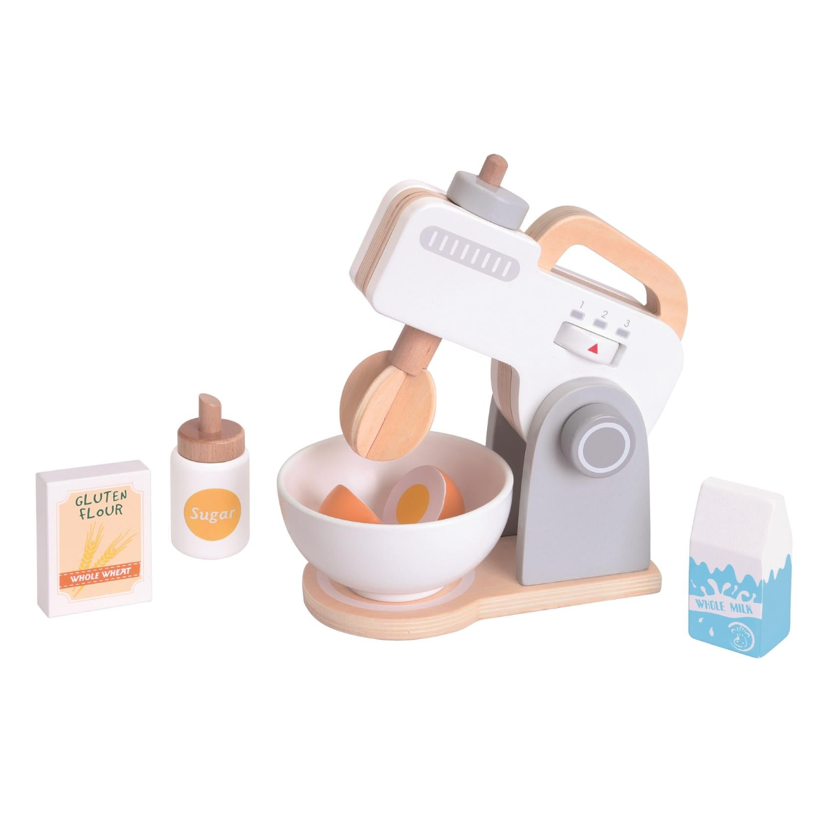 Lelin Wooden Mixer - Grey Style
